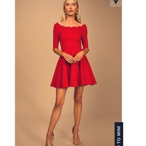 Lulus Tip the Scallops Red Dress